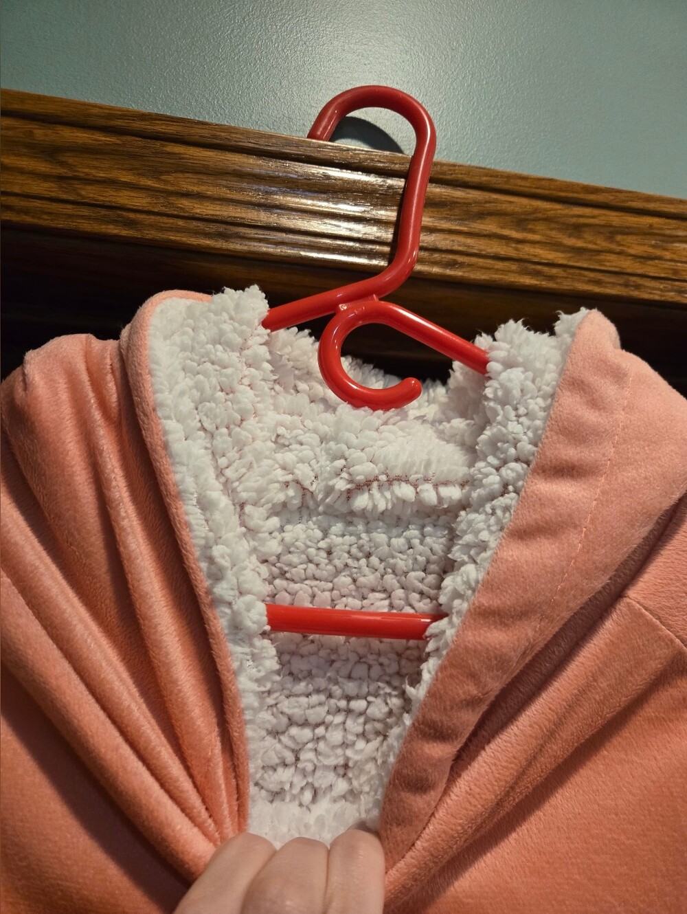 Plush Hooded Lounge Poncho in Soft Pink - Picture 4 of 16